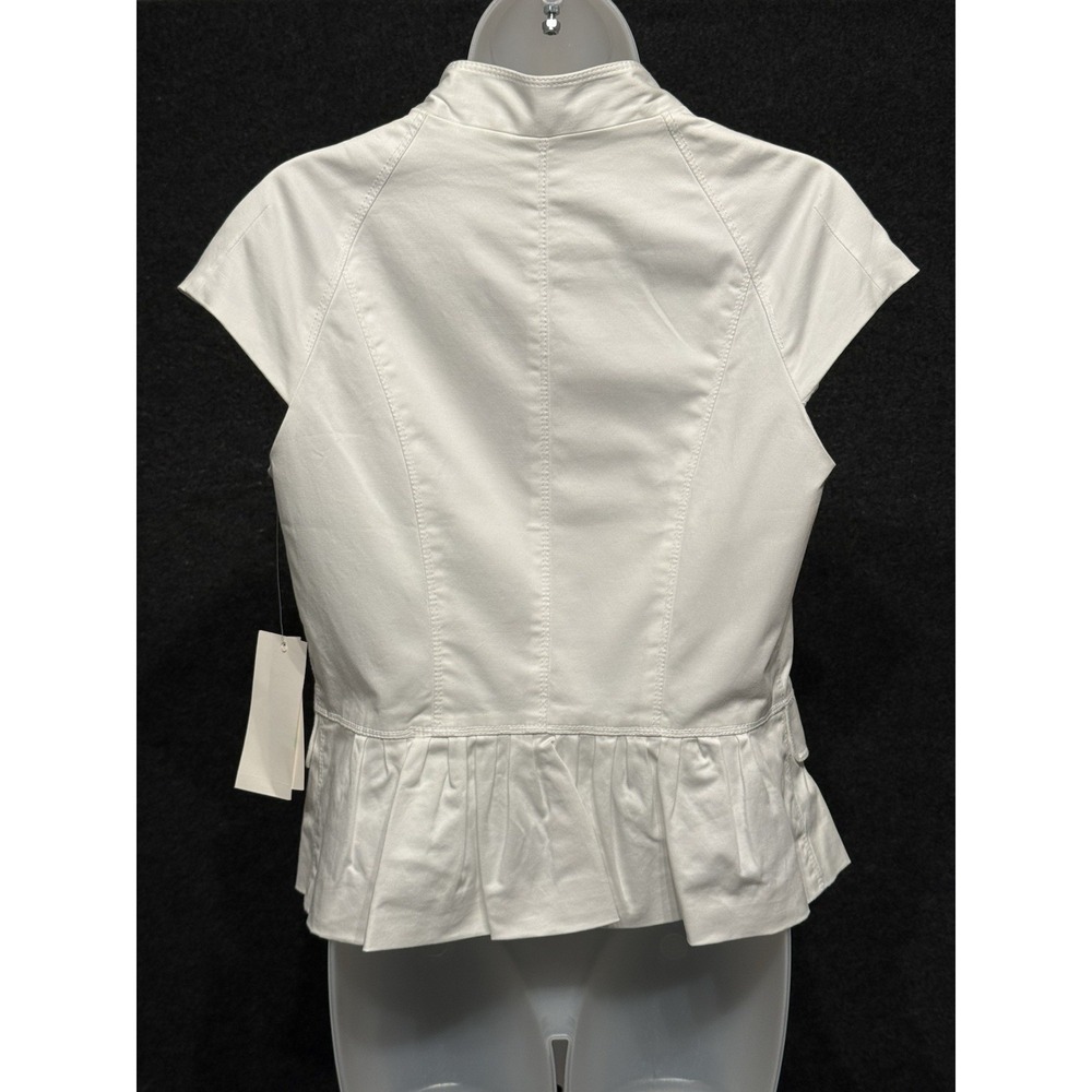 Rare! Kenneth Cole Women's Sleeveless Full Zip White Lined Top  NWT Size 8 - Picture 6 of 13